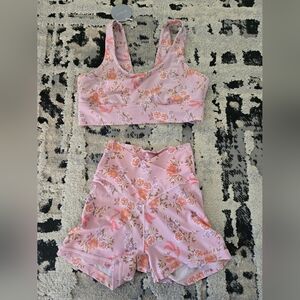 Floral Pink Seamless Sports Bra - Light Support